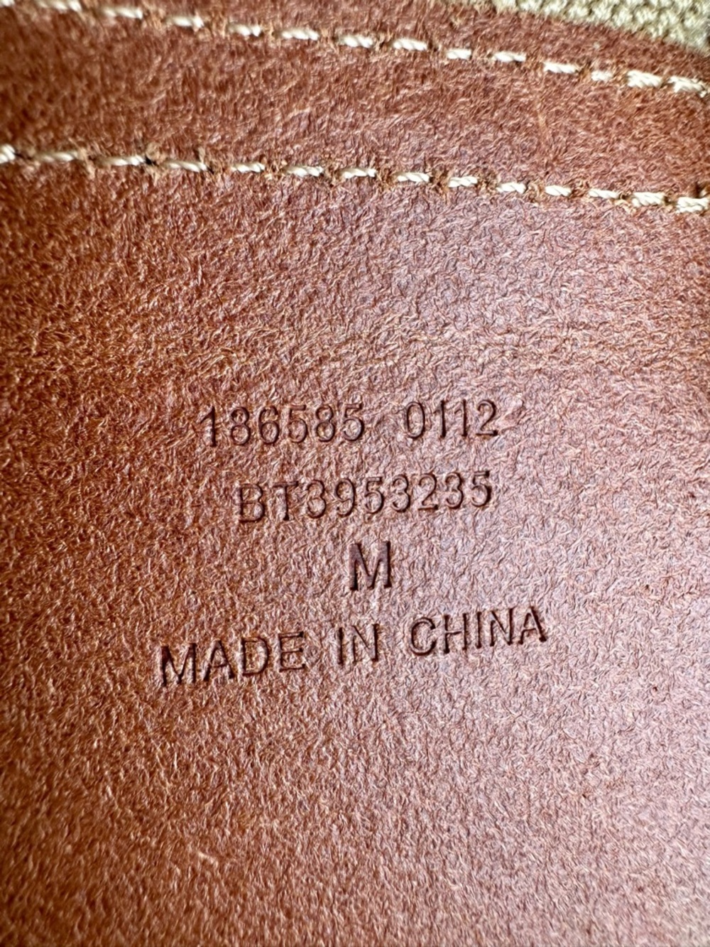 Fossil Beige Woven Belt with Key Logo Tag - Picture 4 of 4